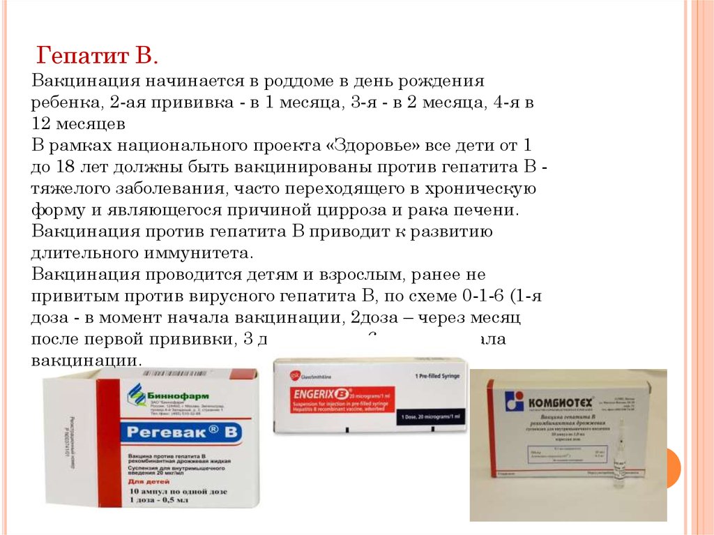 По какой схеме проводится вакцинация против гепатита в