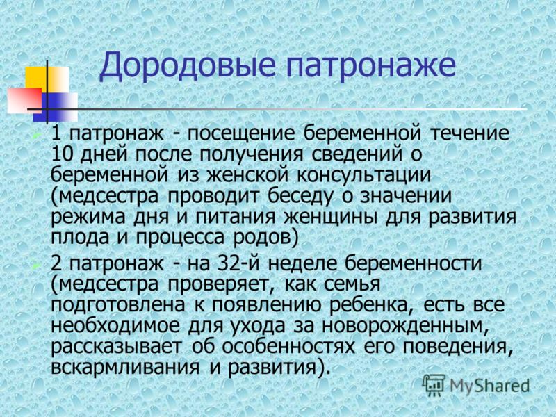 2 дородовый патронаж образец