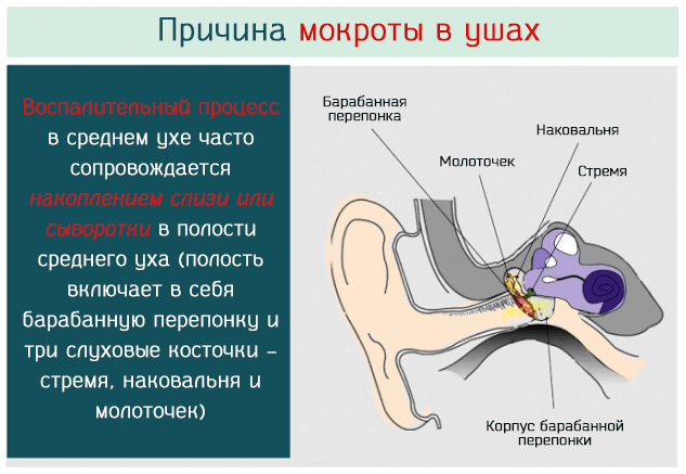 Повреждение среднего уха.
