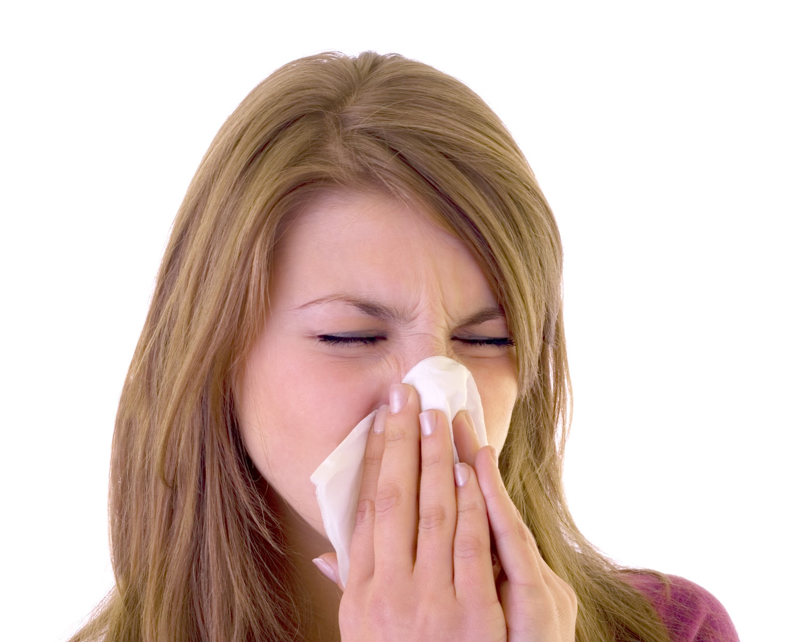 Температура чихание заложенность носа. Женщина насморк.