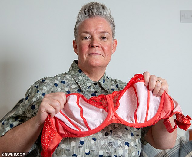 Lynne McConnell has been wearing underwire bras (shown) - which are fitted with a thin strip of rigid material under the breasts - for 15 years