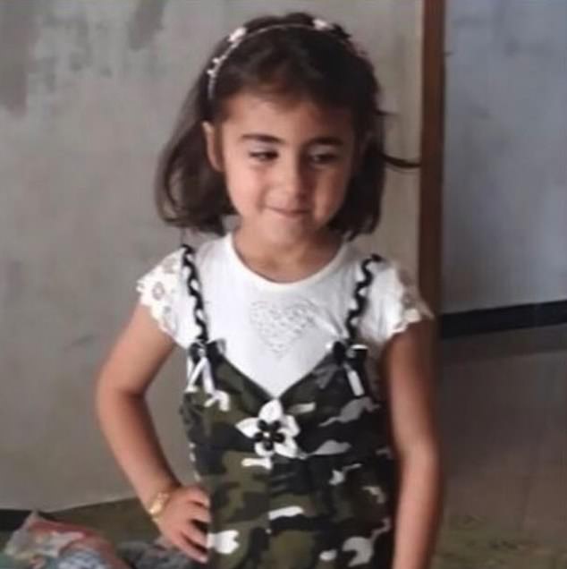 Riham, five, was killed in Ariha, Syria, after government forces bombed her family home. She fell to her death while trying to save seven-month-old sister Tuqa, who is in critical condition