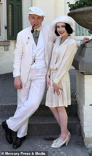 Richard and Steffi, pictured in vintage outfits, also enjoy listening to music of the period