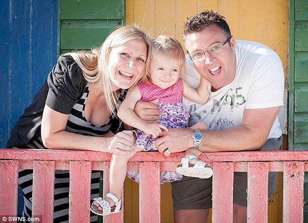 Her parents Sarah and Matt (pictured before the incident) had taken her to the local GP surgery when she appeared unwell. There, a locum GP prescribed the Nurofen for Children