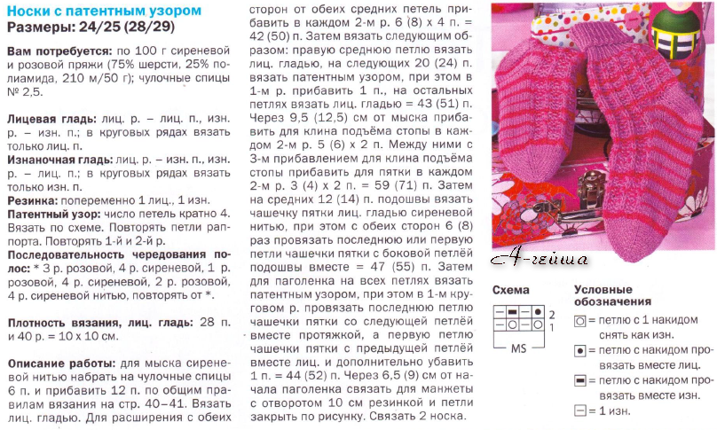 Вязание носочков для детей от 0 до 3 лет с описанием и схемами спицами